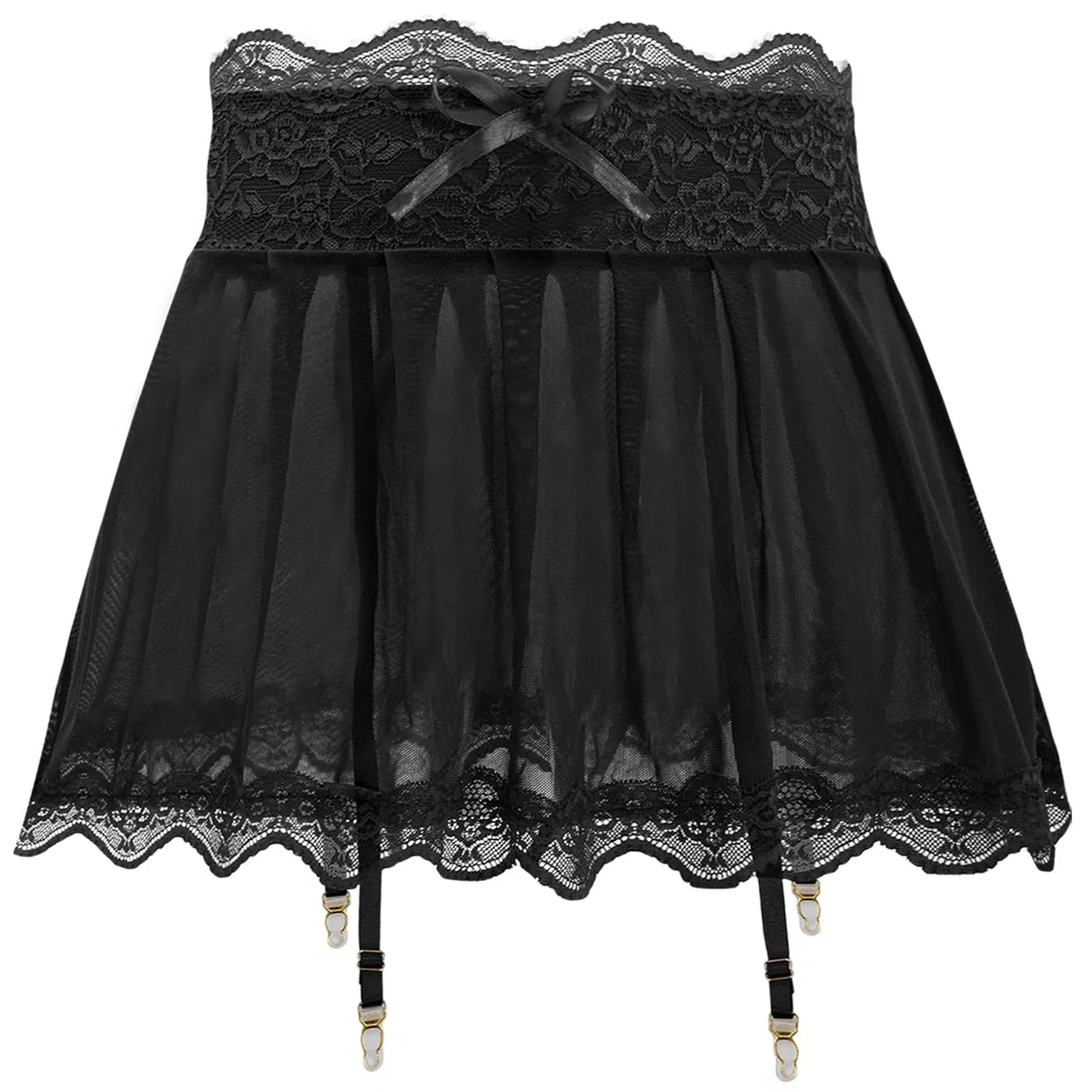 Gonna in pizzo trasparente da uomo, minigonna corta, sexy, in tulle, per uomo, biancheria intima con giarrettiera S-2XL