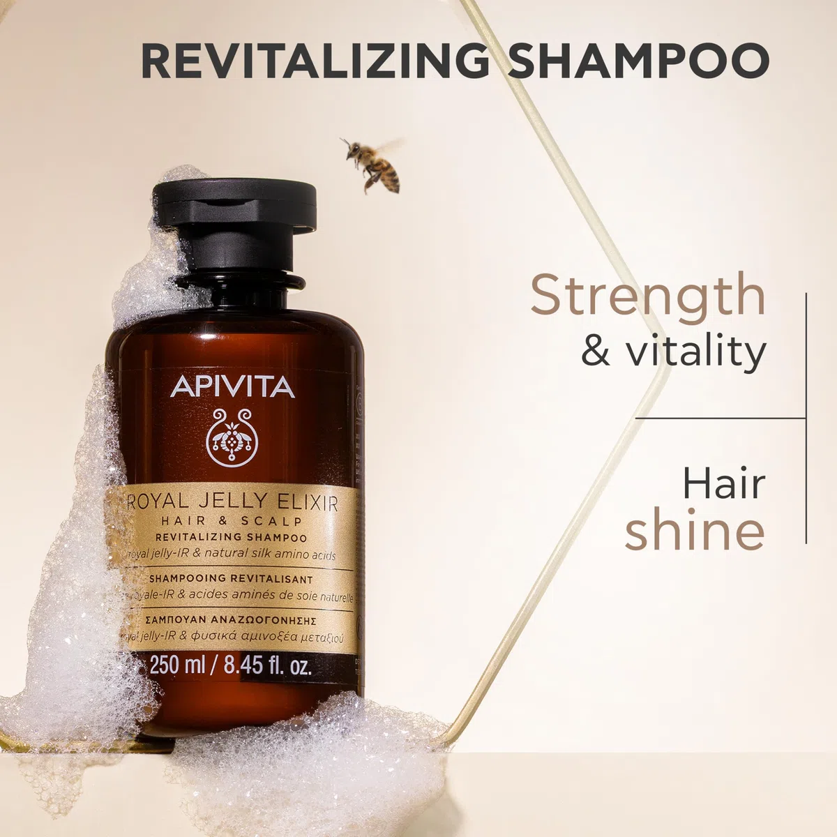 Royal Jelly Shampoo rivitalizzante, 250 ml, limone