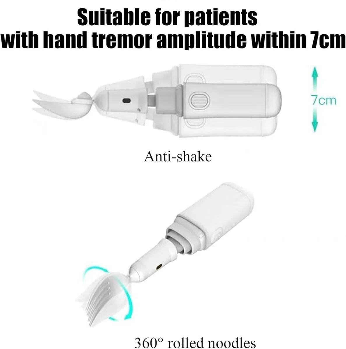 Utensili adattivi per assistenza al tremore, set di posate per anziani con artrite e Parkinson, cucchiaio e forchetta ergonomici per una facile manipolazione