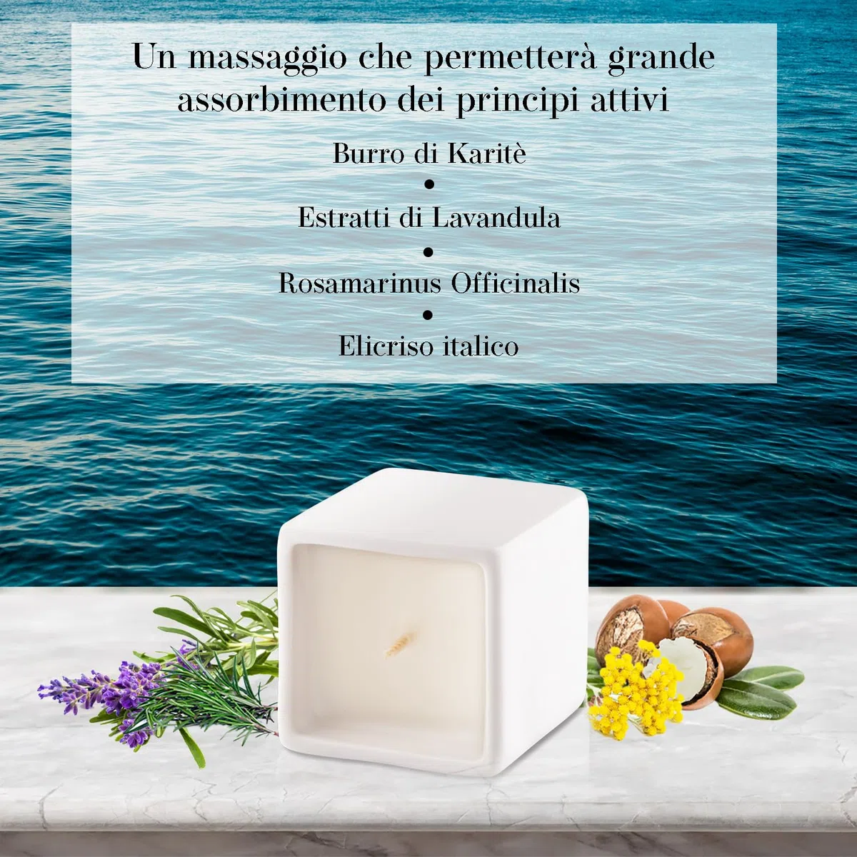 Candela Da Massaggio Per Tutto Il Corpo Con Elicriso, Rosmarino E Lavandula Olio Per Massaggi Professionali candela massaggi Realizzata Nei Laboratori Dell’Asinara.