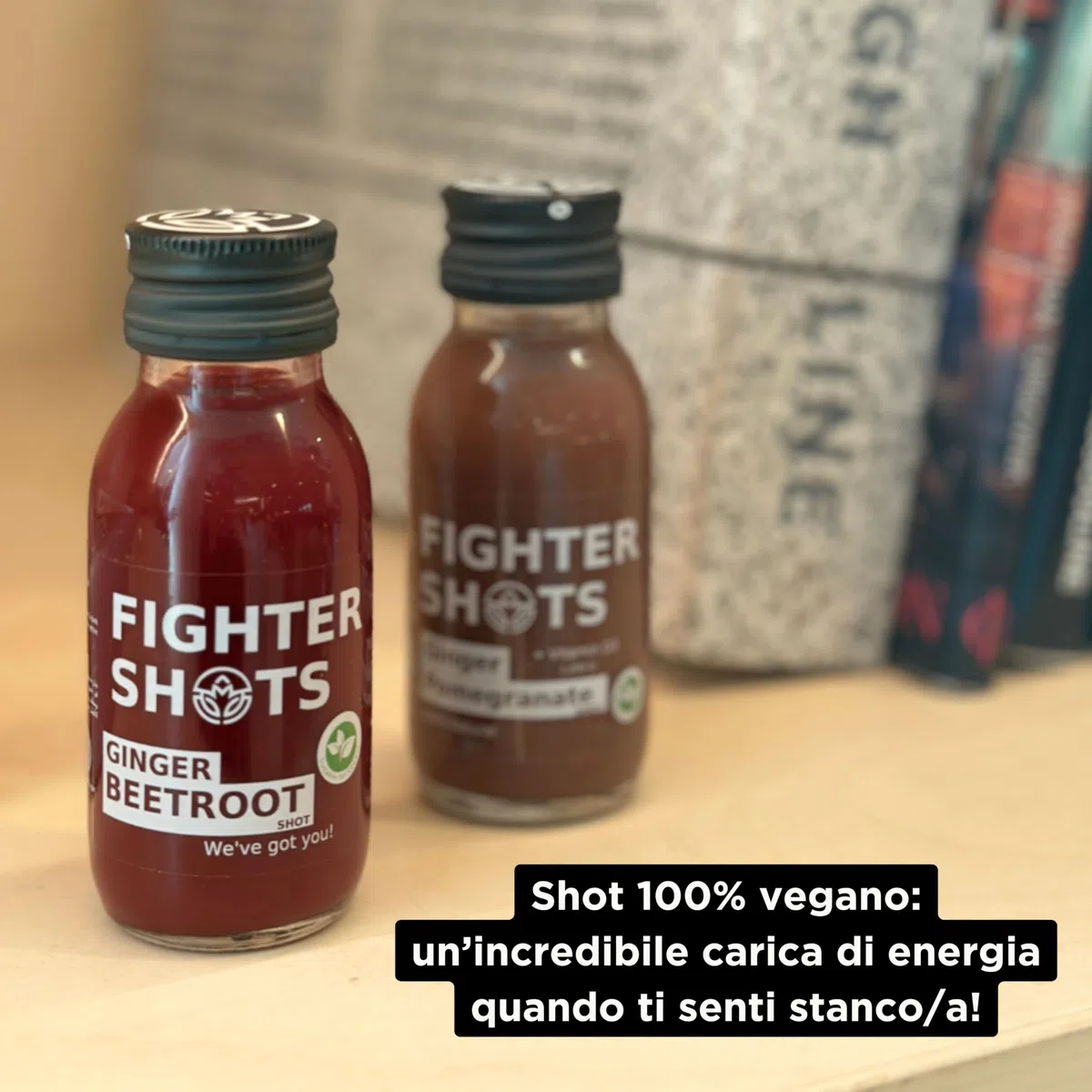 Fighter Shots Zenzero + Barbabietola (12x60ml) | 100% Naturale | Perfetto per la Mattina o Dopo l’Allenamento | Senza Conservanti | Shot Freschi e Piccanti di Barbabietola e Zenzero