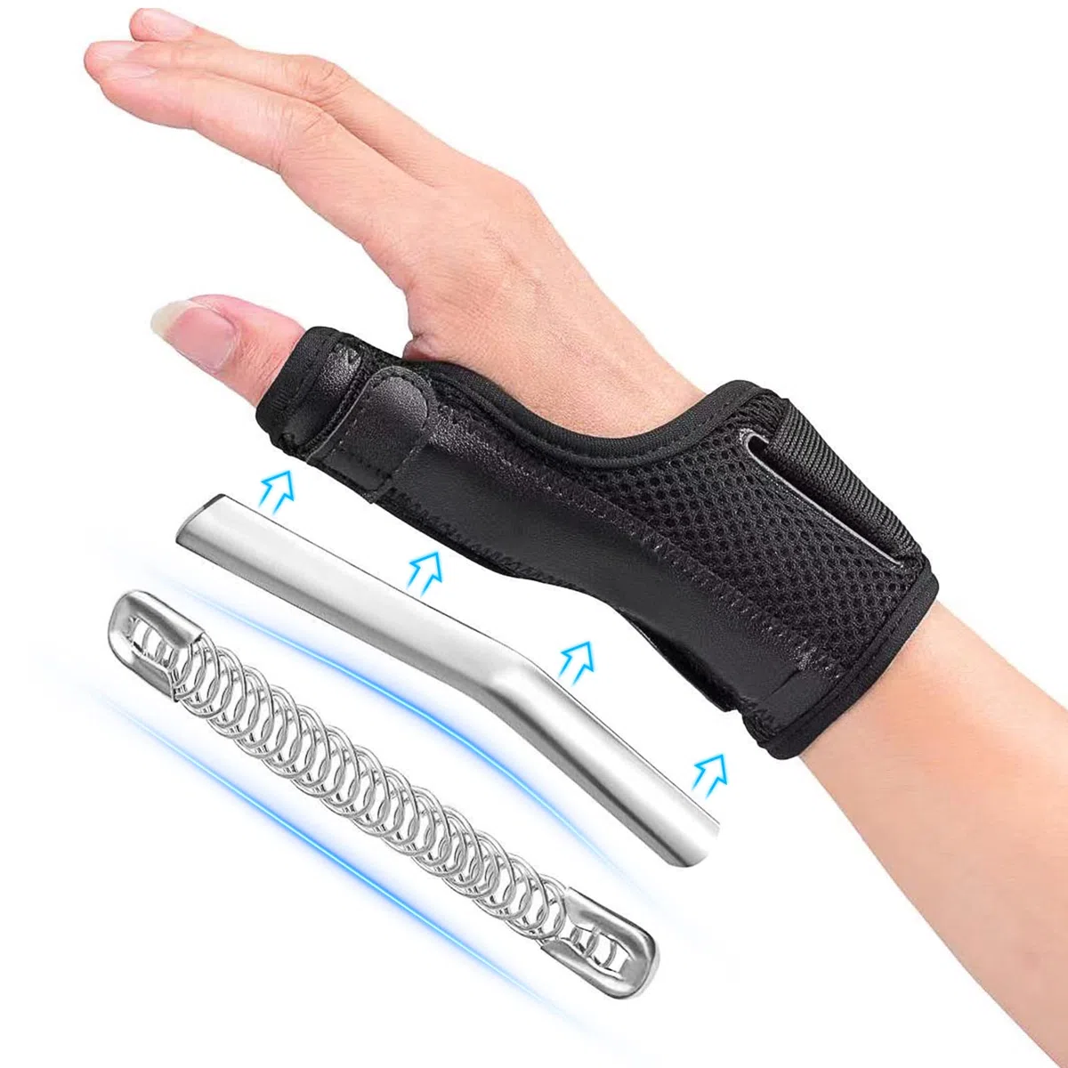 Fasola Tutore Pollice Reversibile, Tutore Dito A Scatto Pollice Destro & Sinistro, Tutore Polso Pollice con Due Stecche Metalliche, Stecca Dito Per L'artrite, la Tendinite e le Distorsioni - L
