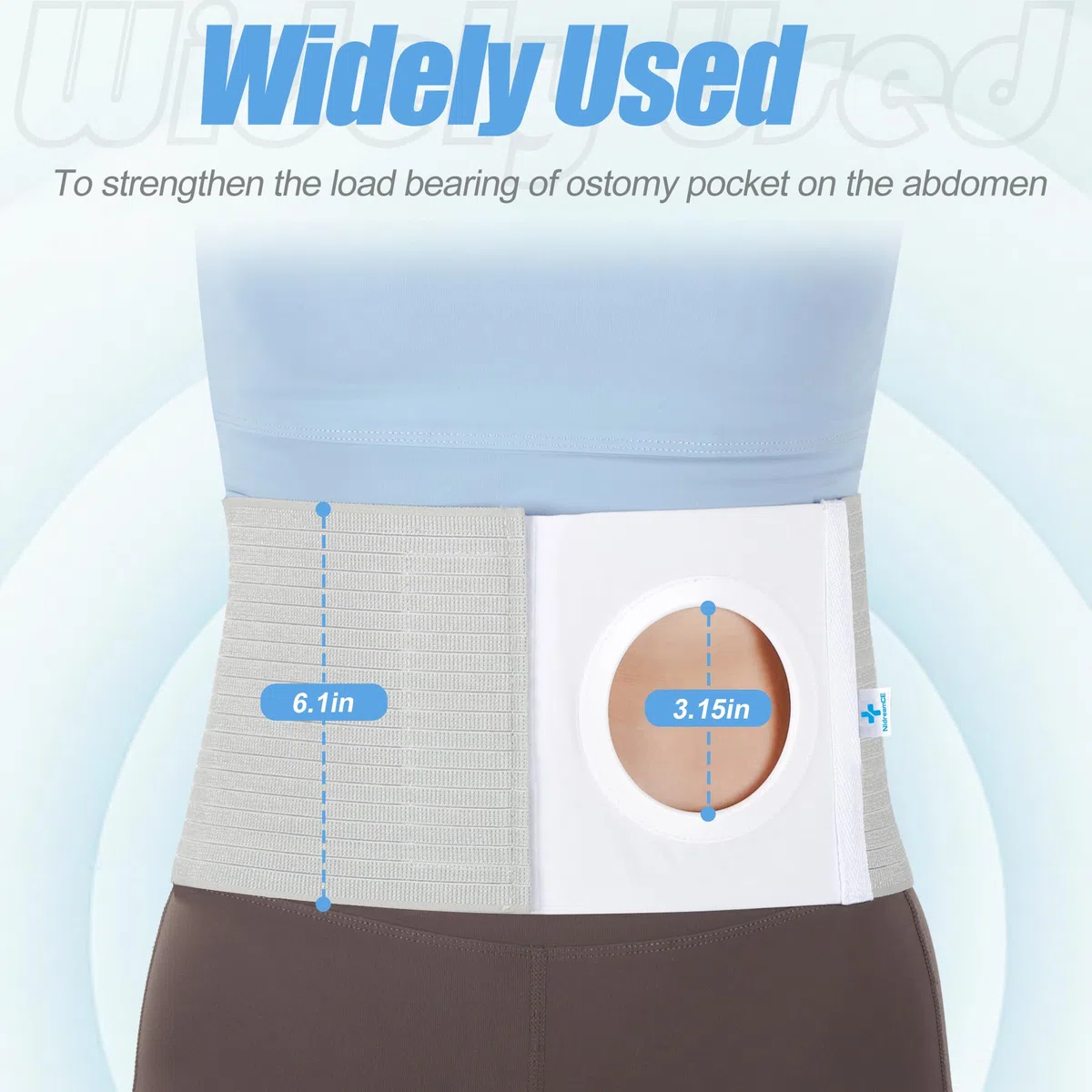 Cintura per stomia da uomo e donna，Cintura per ernia ostomica supporto medico per stomia, ileostomia, cintura di supporto in vita，con apertura da 8 cm (L)