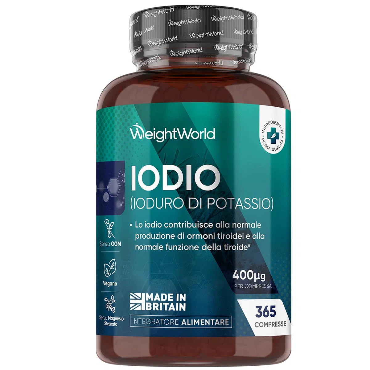 Iodio Integratore, 365 Compresse Vegane, 1+ Anno, Ioduro di Potassio, lo Iodio Contribuisce alla Normale Produzione di Ormoni Tiroidei e alla Normale Funzione Tiroidea (EFSA), Senza Magnesio Stearato