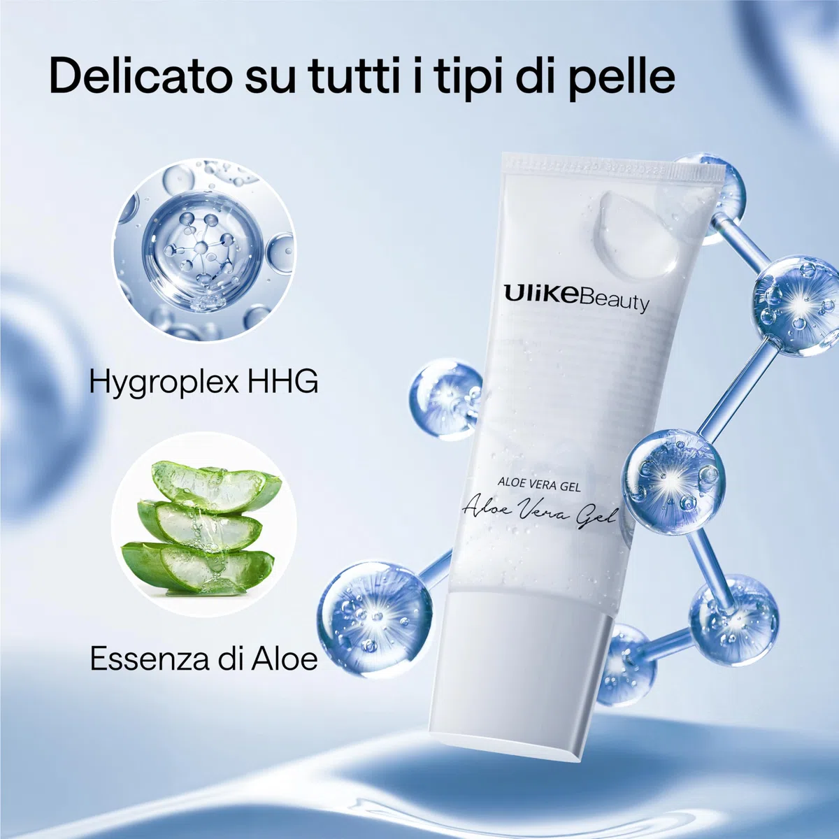 Gel di Aloe Vera per gli Epilatori e i Dispositivi di Bellezza per Uomini e Donne, Uso su Viso e Corpo, Confezione da 1