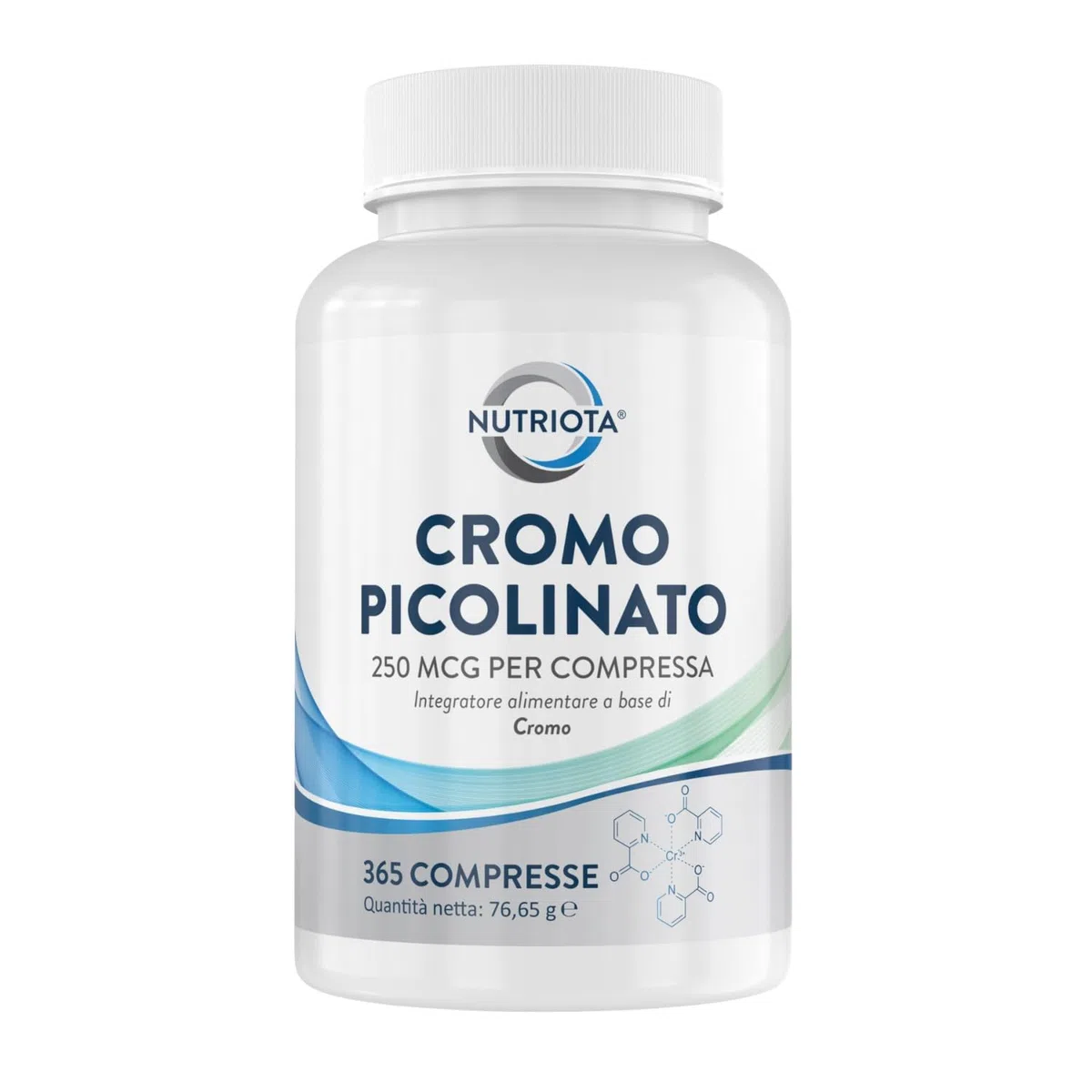 Integratore alimentare di cromo picolinato 250 mcg | 365 compresse a elevato dosaggio | Adatto per vegani | Prodotto da Nutriota