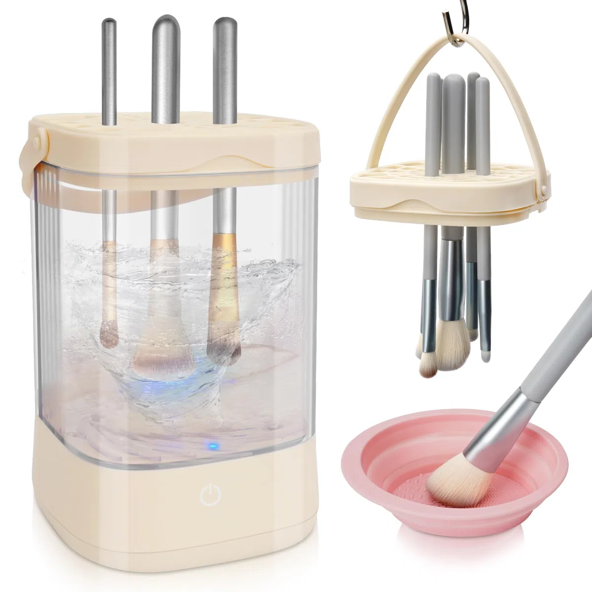 Elettrico per Pulisci Pennelli Make Up, USB Lava Pennelli Make up Elettrico, Pulitore Pennelli Trucco Con Tampone di Pulizia, Pulisci Pennelli Make up Elettrico per Tutti i Tipi di Pennelli