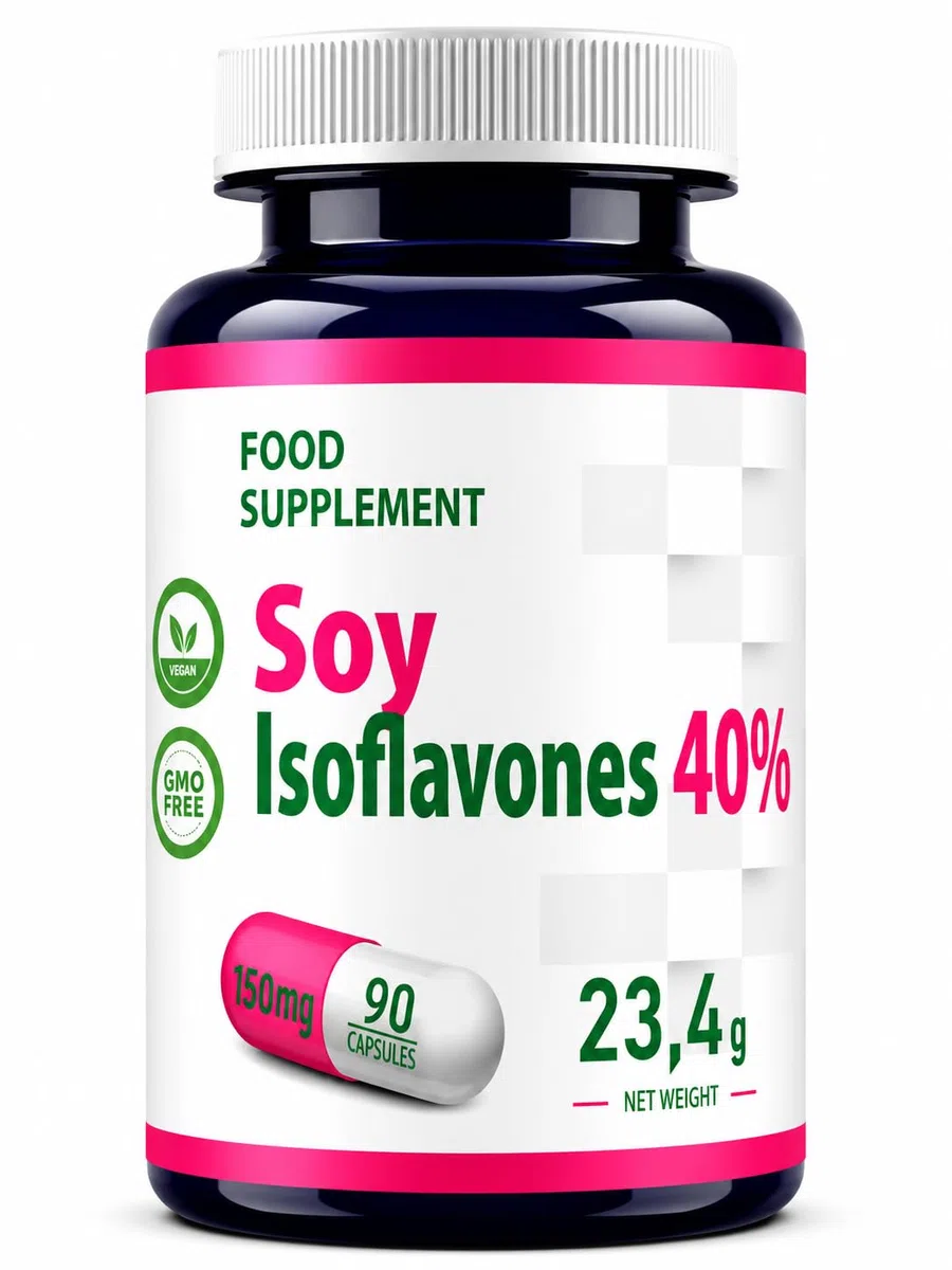 Hepatica Isoflavoni di Soia 60 mg | Standardizzato al 40% di Isoflavoni | 90 Capsule Vegane | Scorta 3 Mesi | Glycine max | GMP & laboratorio indipendente