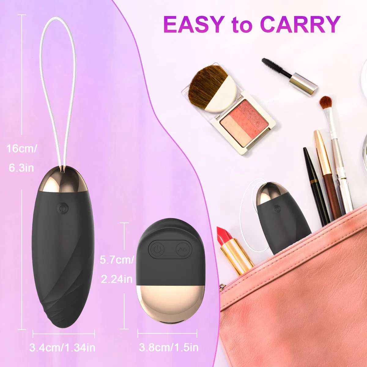 Qoosea Vibratore Telecomando Distanza Bullet Vibrator, Vibratori Donna Sex Toys con 10 Modalità di Vibrazione, Giocattoli Sessuali Vibratoreper punto G, Ovetto Vibrante per Adulti Coppia, Nero
