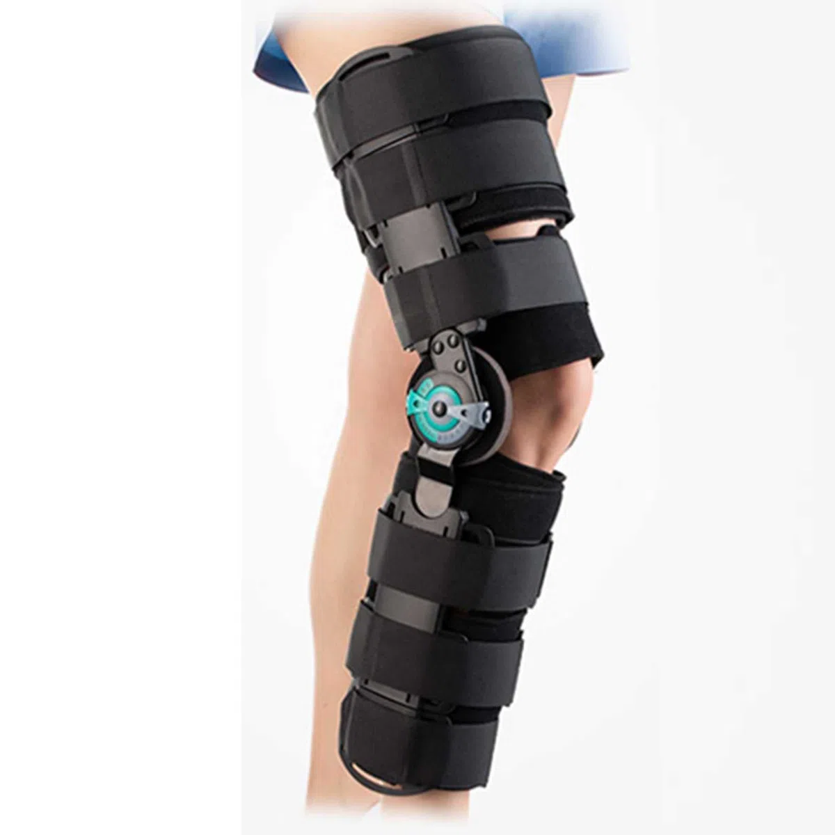 Tutore per ginocchio Immobilizzatore del ginocchio Ginocchiera incernierata Rom Stabilizzatore della gamba di recupero post operatorio per Acl, Mcl e Pcl Angolo di lesione La lunghezza della circonfe