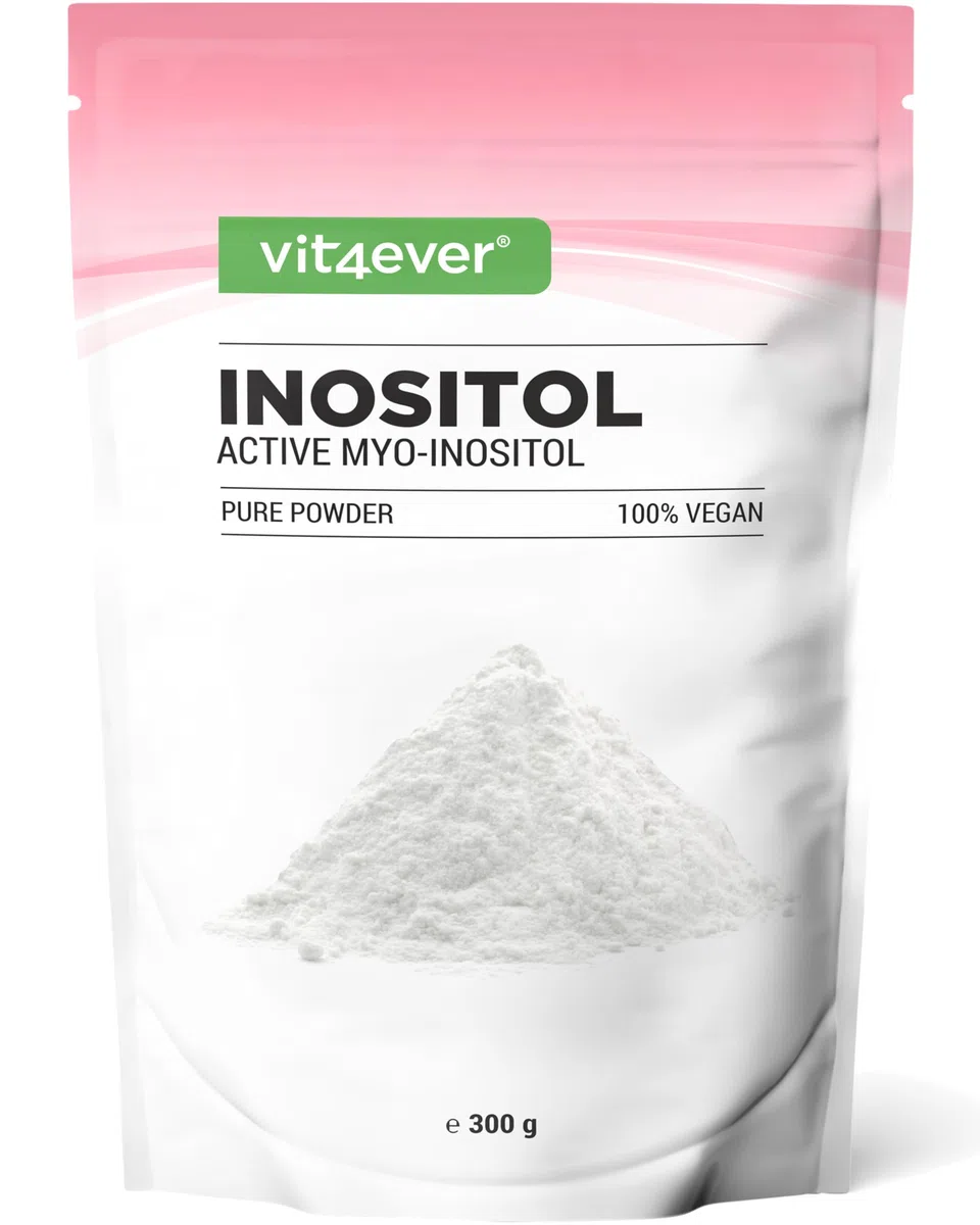 Inositol Pure 300 g - polvere di myo-inositolo ad alta purezza - gusto neutro - 4000 mg per dose giornaliera - facilmente solubile, con misurino, vegana, senza additivi