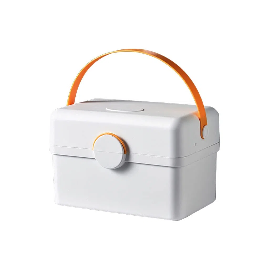 Kit di pronto soccorso portatile per medicina, organizer a tre strati per casa e viaggi, design compatto da 30 cm, accessori essenziali inclusi