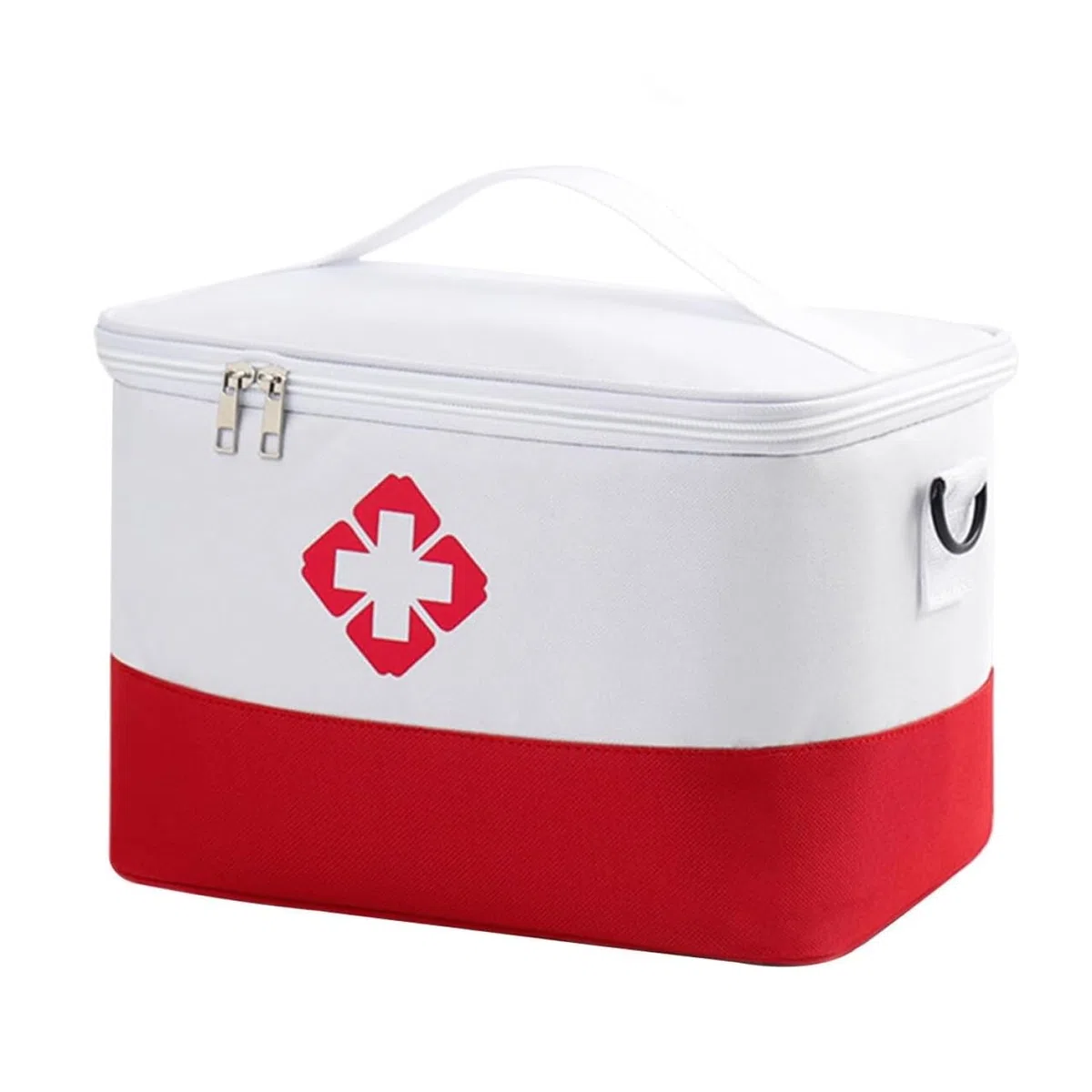 Borsa per medicinali, grande capacità borsa medica di emergenza,Borsa Medica Impermeabile con Tracolla,Kit di Pronto Portatile Per Casa Ufficio Auto Viaggi,bianco