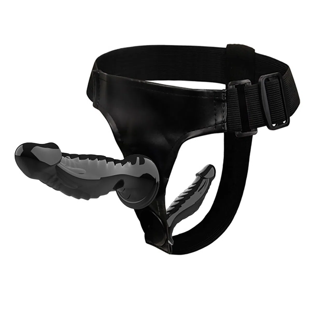 Strap-On Doppio per Donne – Dildo Nero Regolabile con Doppia Penetrazione – Harness BDSM per Coppie – Giocattolo Erotico per Giochi di Ruolo