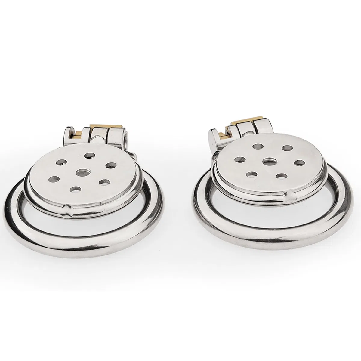 Flat Chastity Cage Small Chastity Cage Uomo Sissy Cintura Di Castità Maschile Metallo Cock Cage Erotitici Sexy Per Coppie (50MM,L)