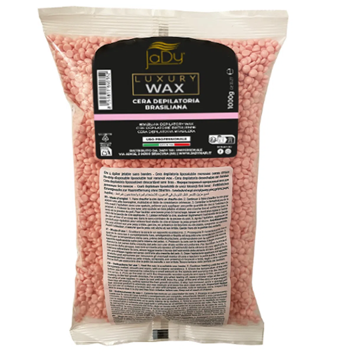 JaDy Cera Brasiliana Titanio Rosa 1KG - Perle di Cera Depilatoria Professionale Senza Strisce, Ceretta Brasiliana a Caldo per Scaldacera, Viso Corpo Gambe Inguine Ascelle, Made in Italy