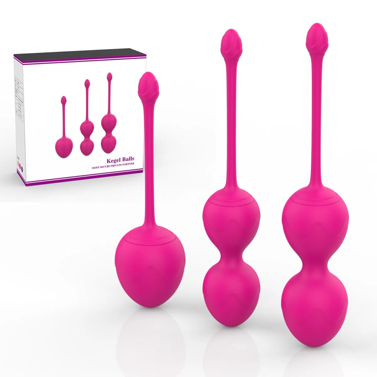 3 Pezzi Kegel Pesi per Esercizi - Medico consigliato per il controllo della vescica e esercizi per il pavimento pelvico Kegel Balls (Rosa)