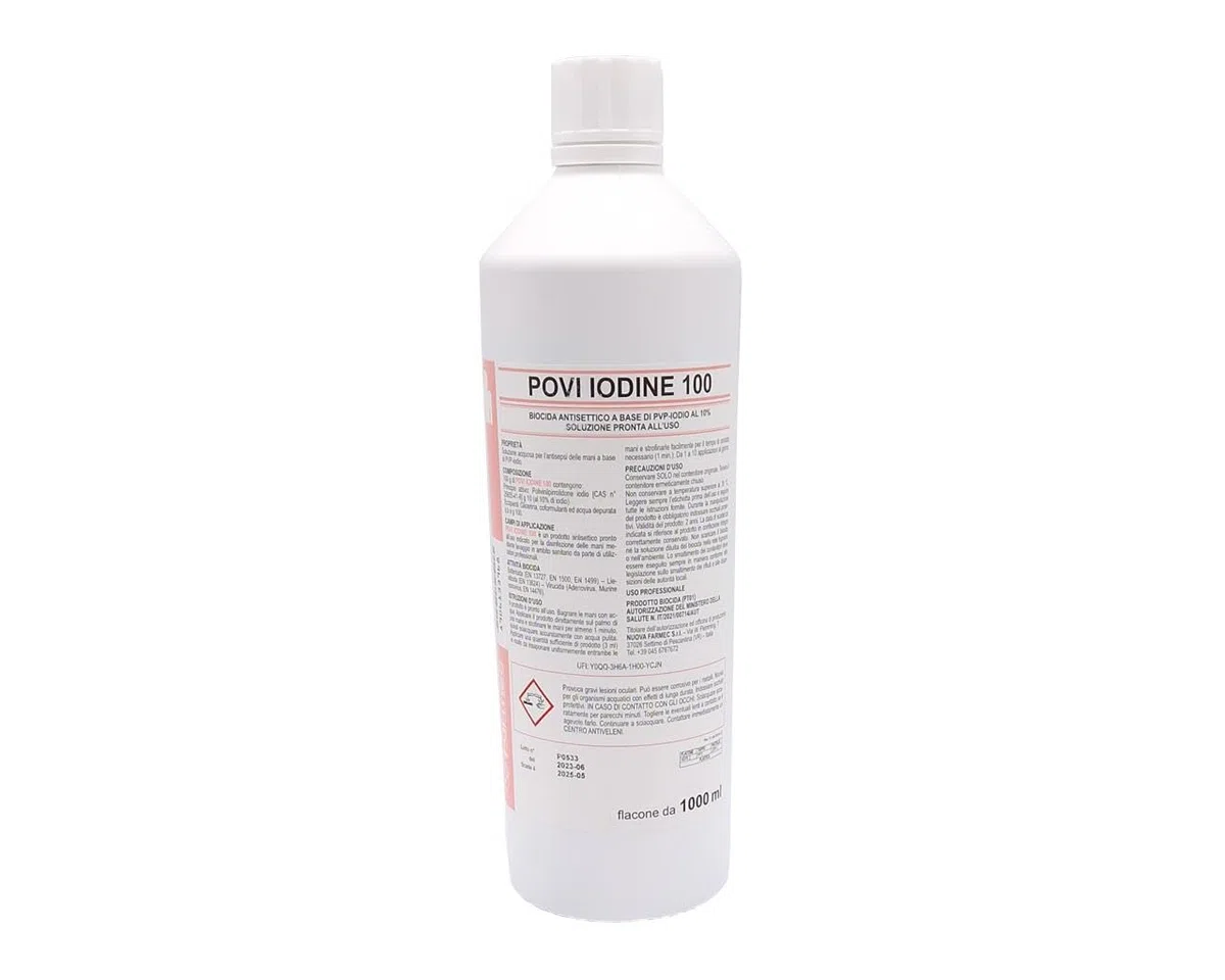 POVI IODINE 1000 ml - Farmaseven - Reintegro Cassetta del pronto soccorso Fai da Te - Aggiorna in totale autonomia la tua cassetta medica-iodopovidone