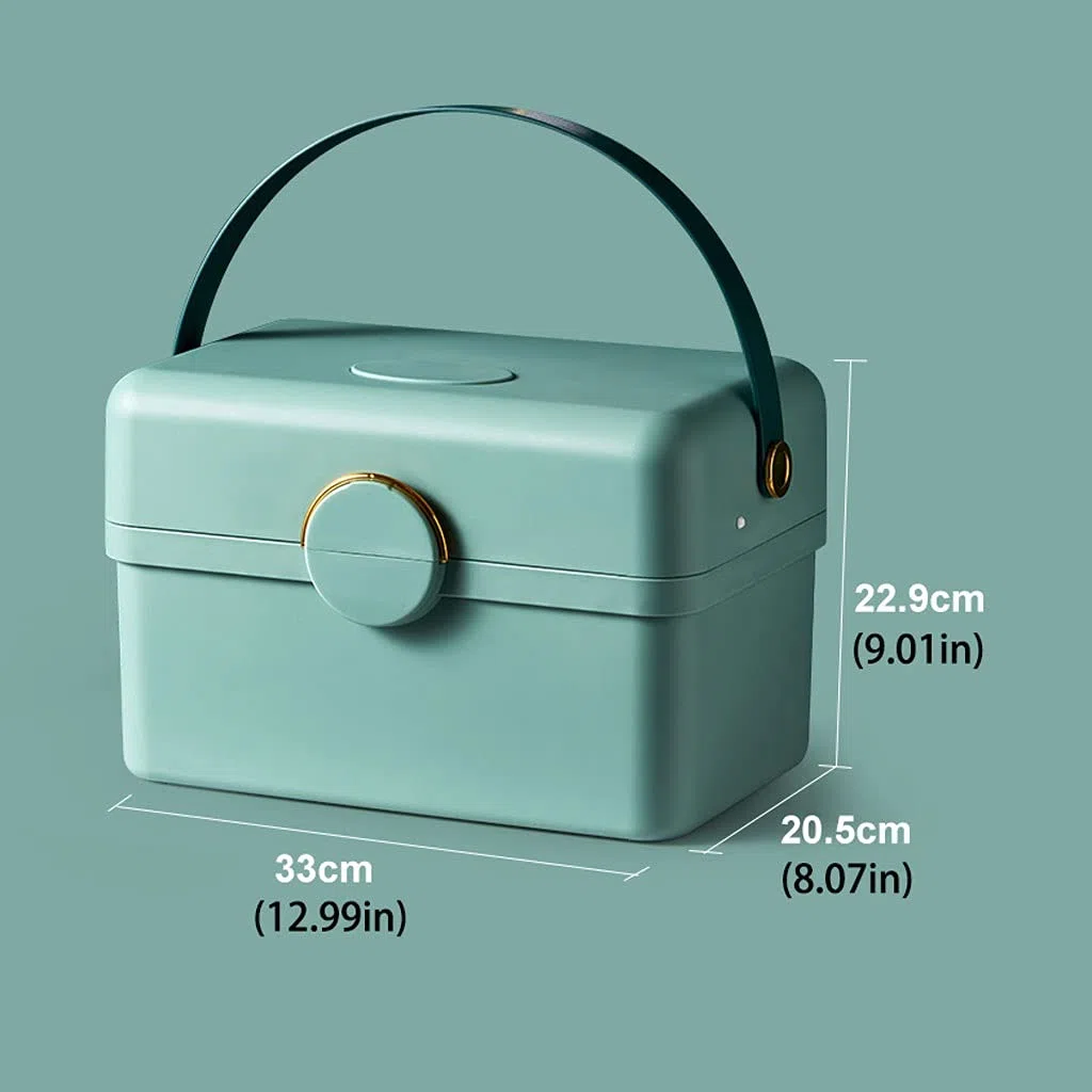 Kit di pronto soccorso portatile per medicina, organizer a tre strati per casa e viaggi, design compatto da 30 cm, accessori essenziali inclusi