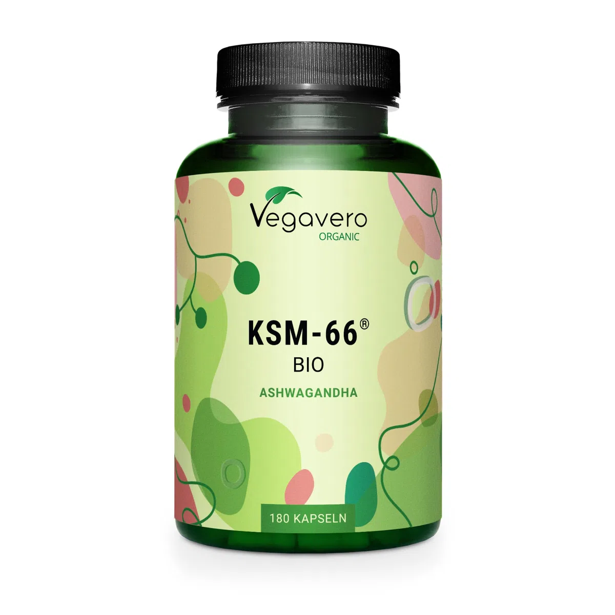 Ashwagandha KSM-66 Pura BIO | 600 mg per dose giornaliera | Alto Dosaggio di Withania Somnifera con 5% di Withanolidi | 180 capsule: 3 Mesi | Vegan e Senza Additivi | Vegavero
