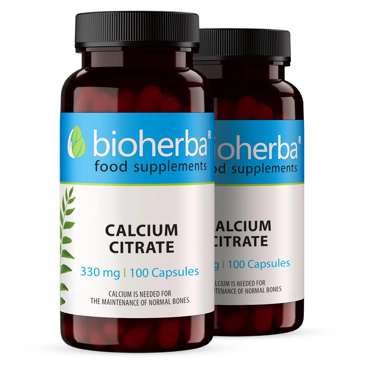 Citrato di Calcio 330 mg - 200 Capsule - Integratore ad Alta Potenza per Ossa e Denti Forti di BIOHERBA