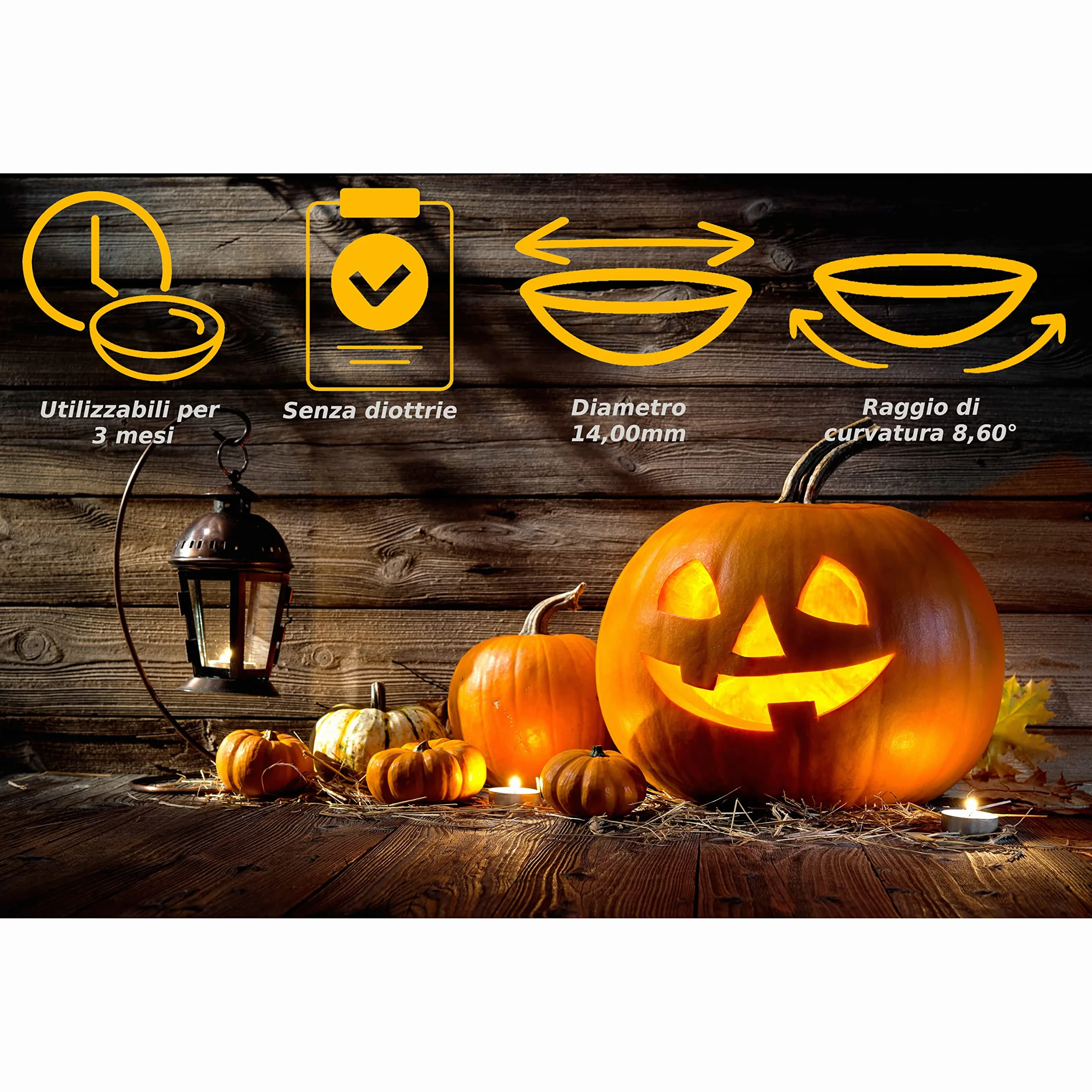 lenti a contatto colorate per costume di Halloween,bagliore/luminoso lenti, senza gradazione, 1 paio (2 pz) + custodia per lenti "Glowing" (Verde, 14.00, 0.00)