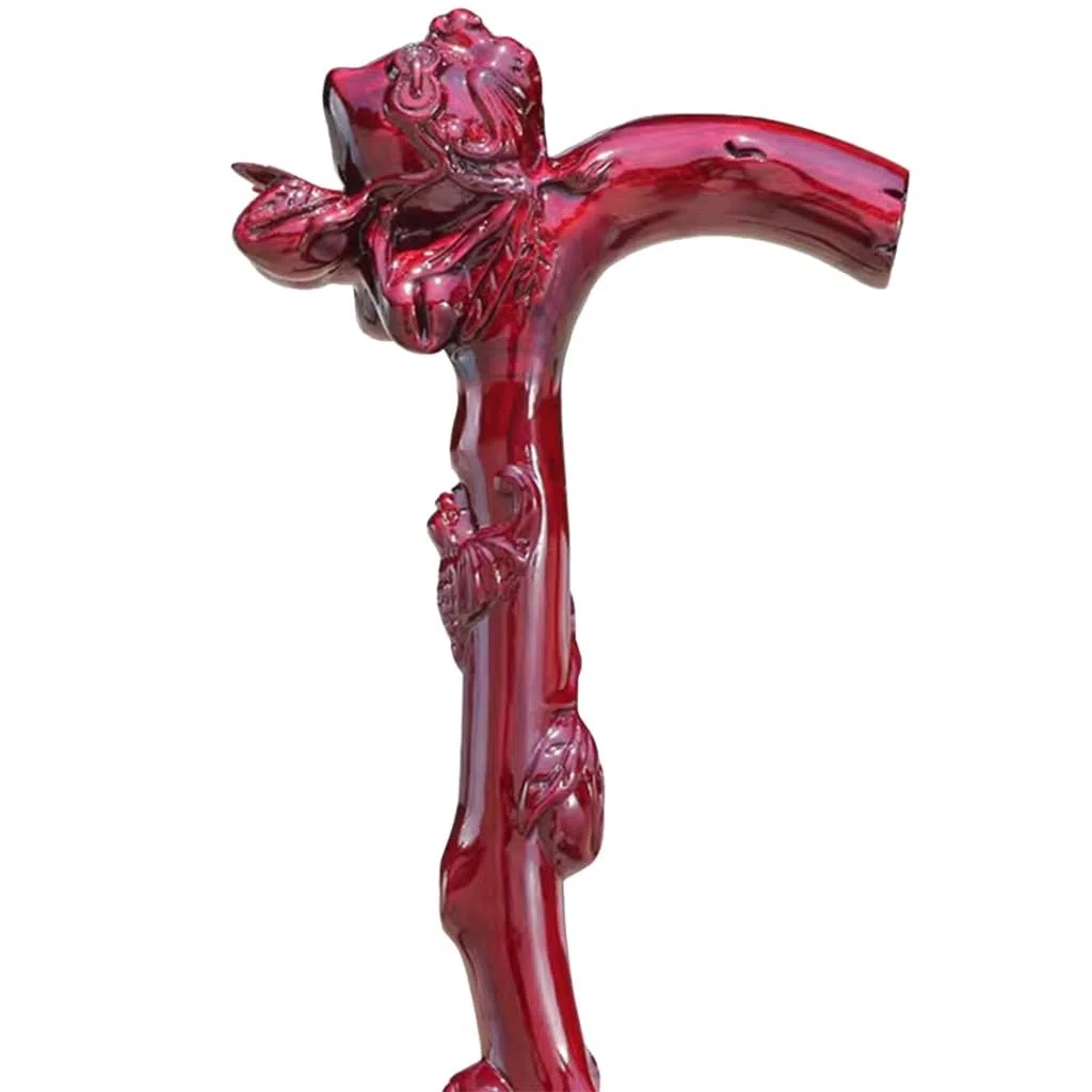 Bastone da passeggio in legno a forma di pesca della longevità(82Cm(Use Height 156 160Cm))